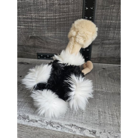 Aurora Ostrich Plush Stuffed Animal Fluffy Black White Gray Soft 2017 8" Toy - Picture 6 of 8